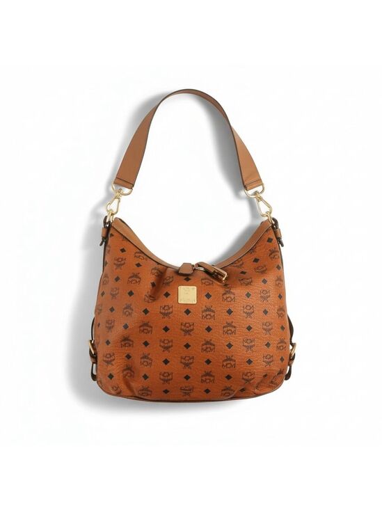 MCM Handbags - MCM Aren Hobo in Visetos Coated Canvas - Cognac